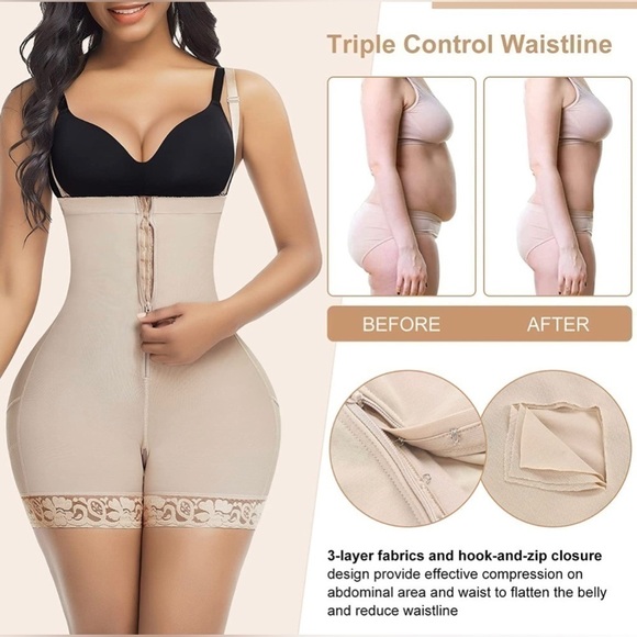 Seamless Beige Shapewear Bodysuit - Picture 3 of 7